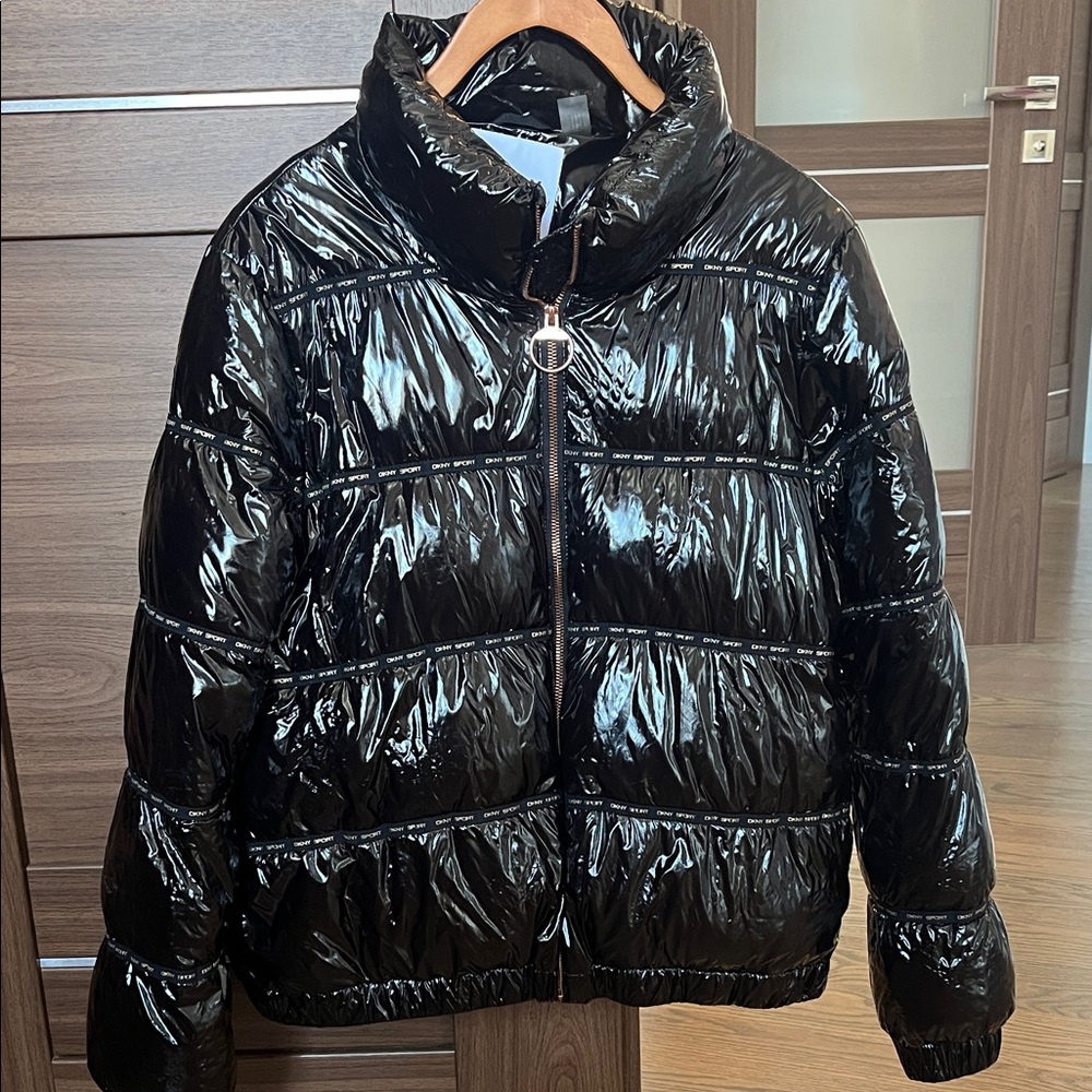 DKNY Shiny Black Puffer Jacket